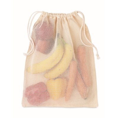 Bolsa publicitaria rejilla para frutas y verduras